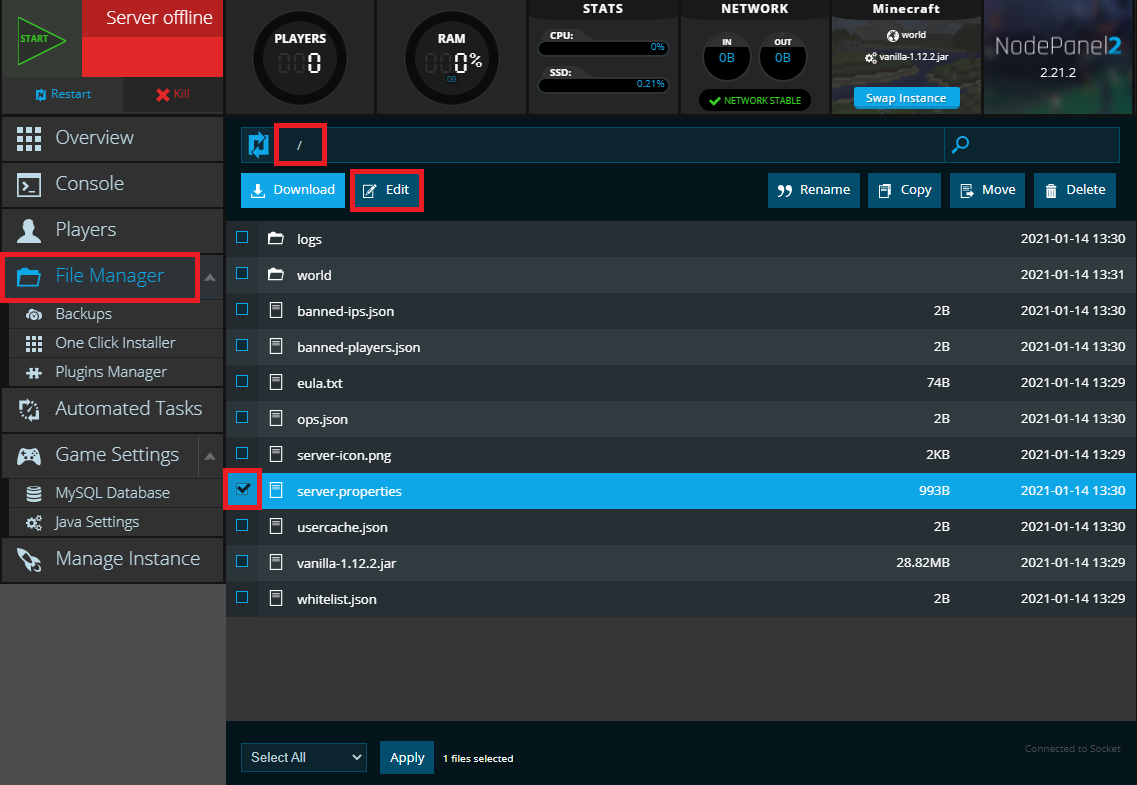 Configuring view distance on a Minecraft server Minecraft